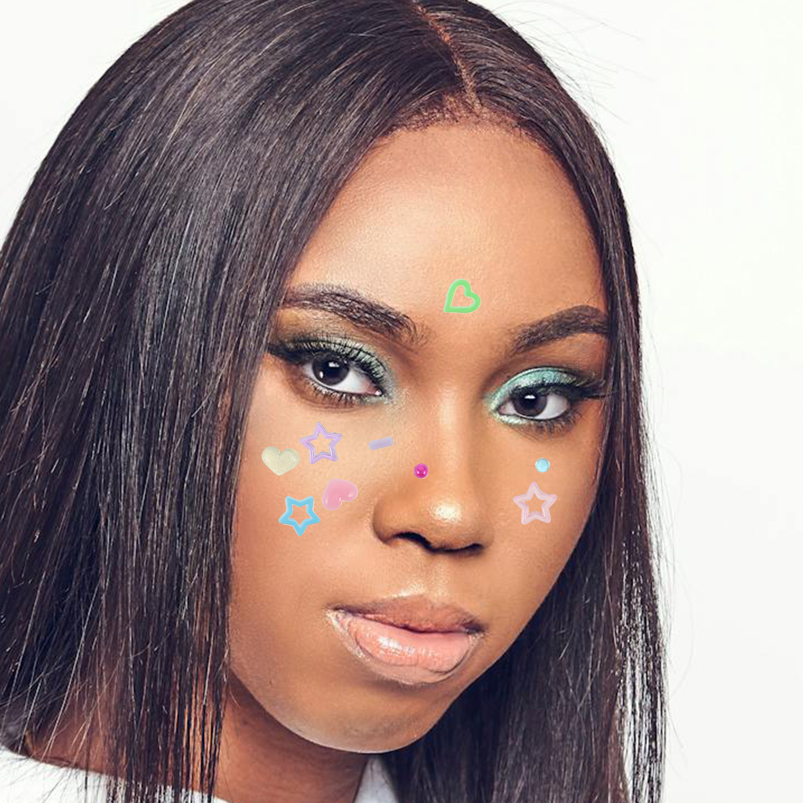 Beauty Of Makeup - 10Sheets Face Rhinestones Stickers for Women