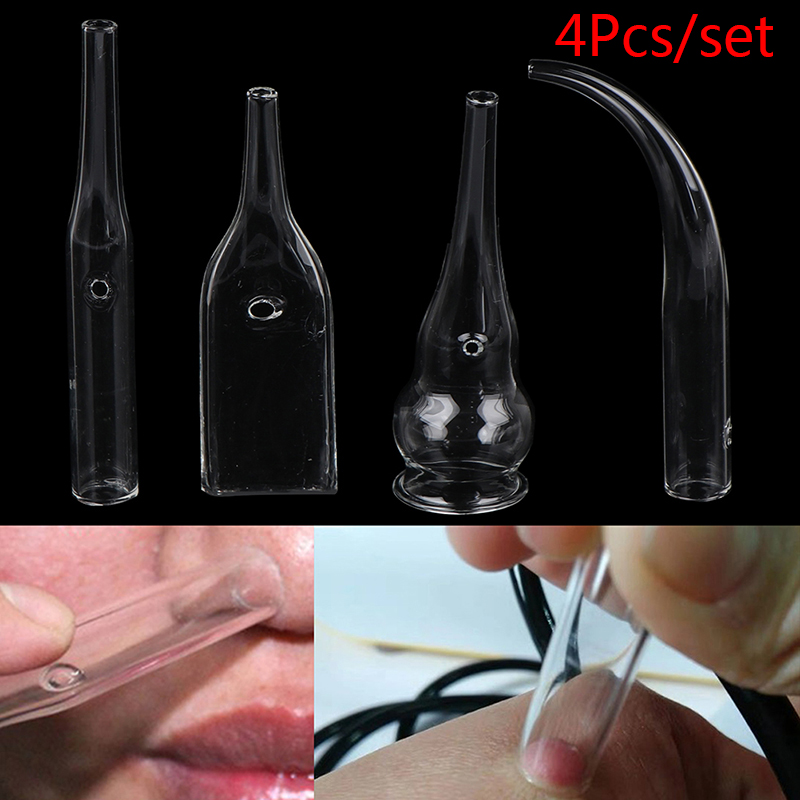 Pore Vacuum - 4Pcs/Set Blackhead Removal Glass Pipes Face