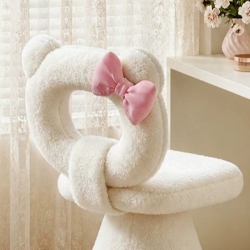 Bow Dressing Vanity Stool Pink - Beauty Of Makeup ulasan dan harga